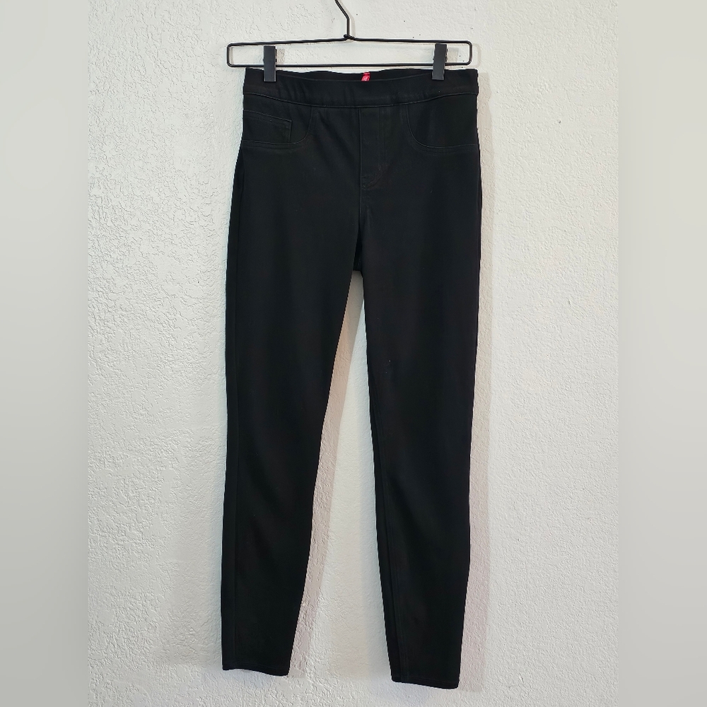 SPANX Jean-ish Ankle Leggings Tummy Shaping Soft Knit Black #20018R Womens Small - Picture 3 of 9